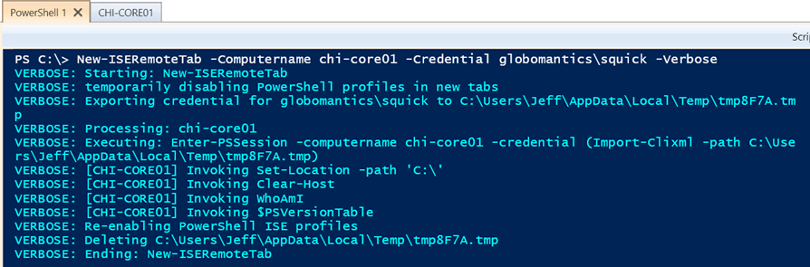 Creating a remote tab with credential