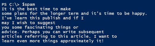 PowerShell generated spam!