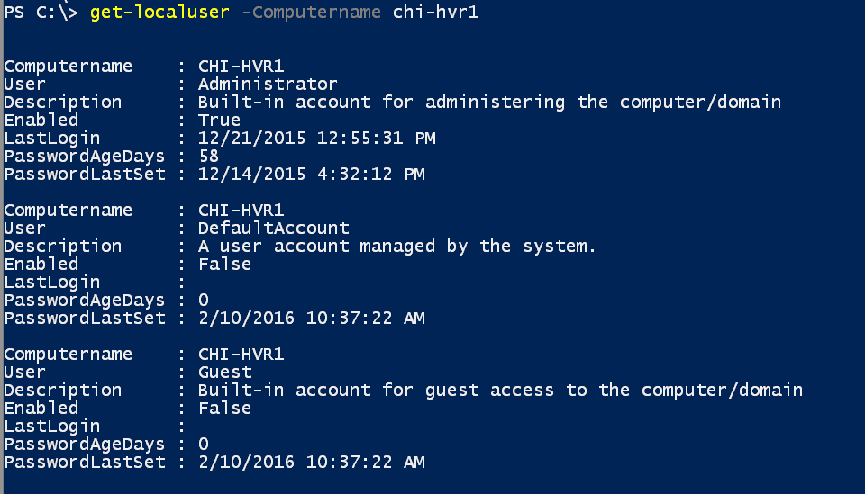 Getting Local User Accounts The Powershell Way The Lonely Administrator