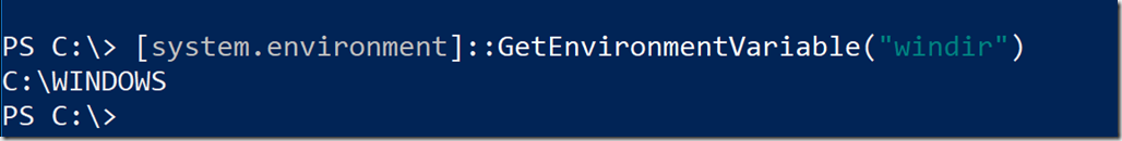 Getting an environment variable