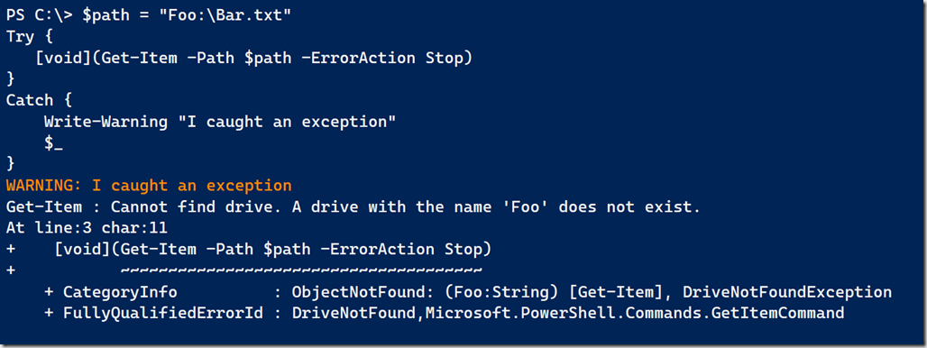 Using Get-Item to validate a path in PowerShell