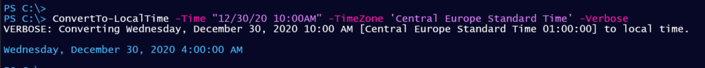 convert to local time with PowerShell
