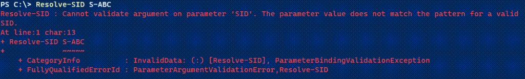 SID parameter validation